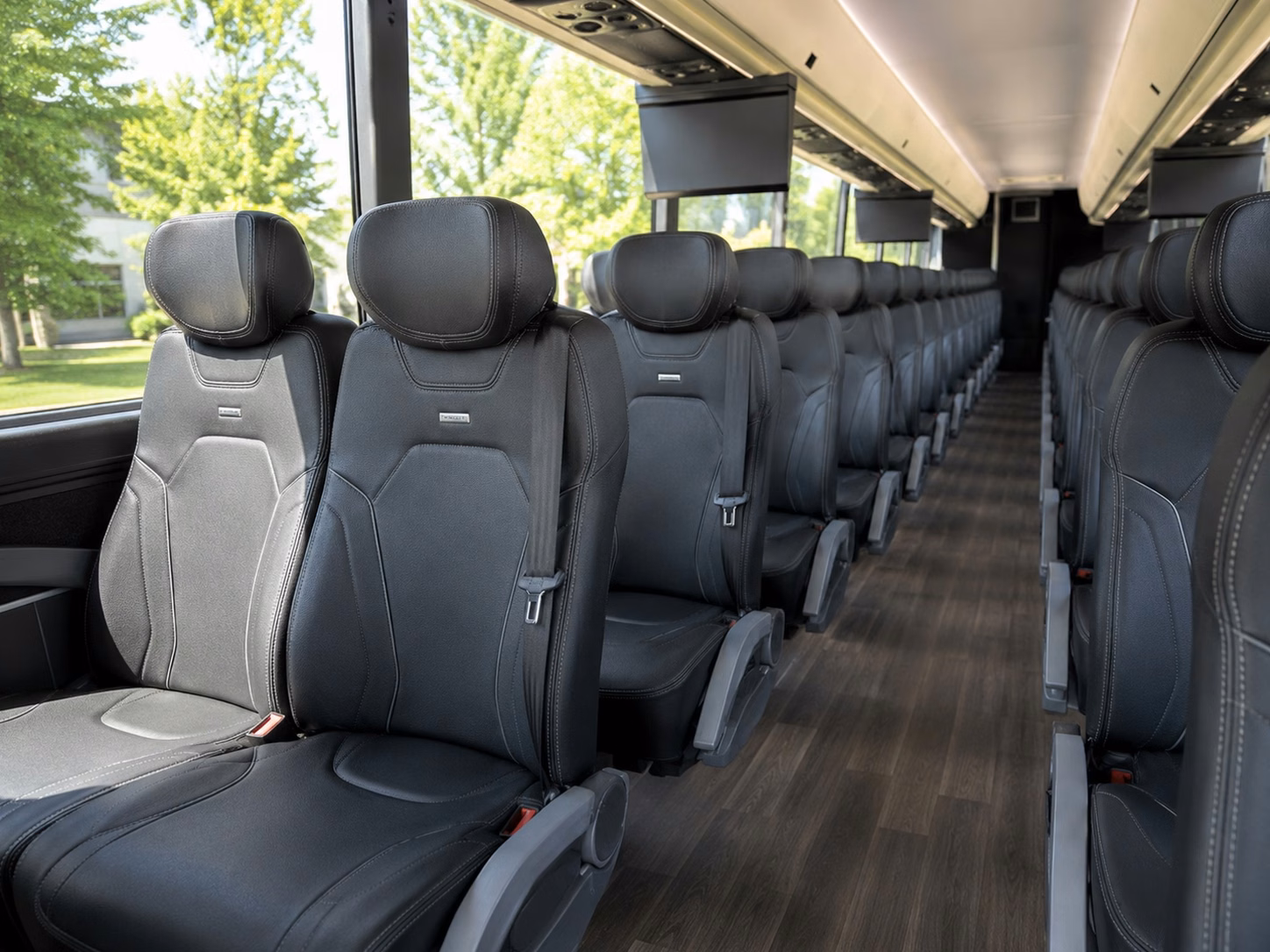 56 passenger charter bus inside